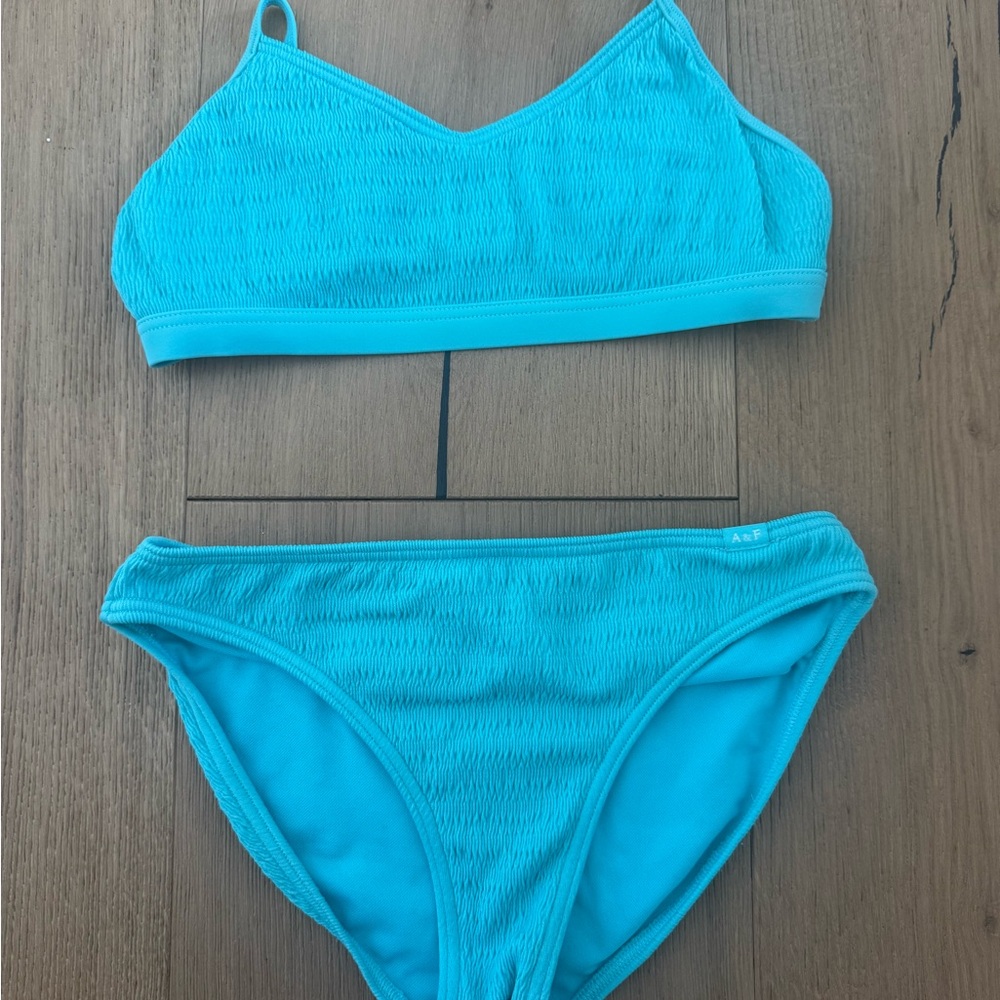 Abercrombie Kids Turquoise Ribbed Bikini (Discontinued)